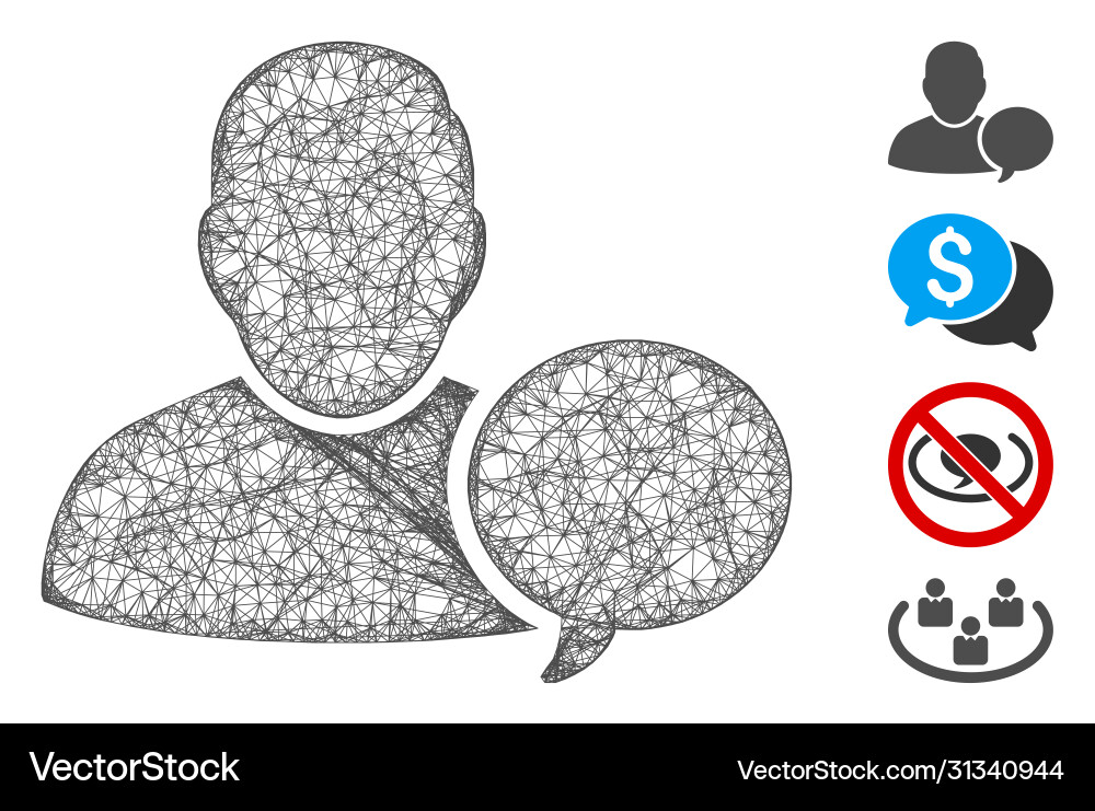User hint balloon web mesh User hint balloon web mesh vector image