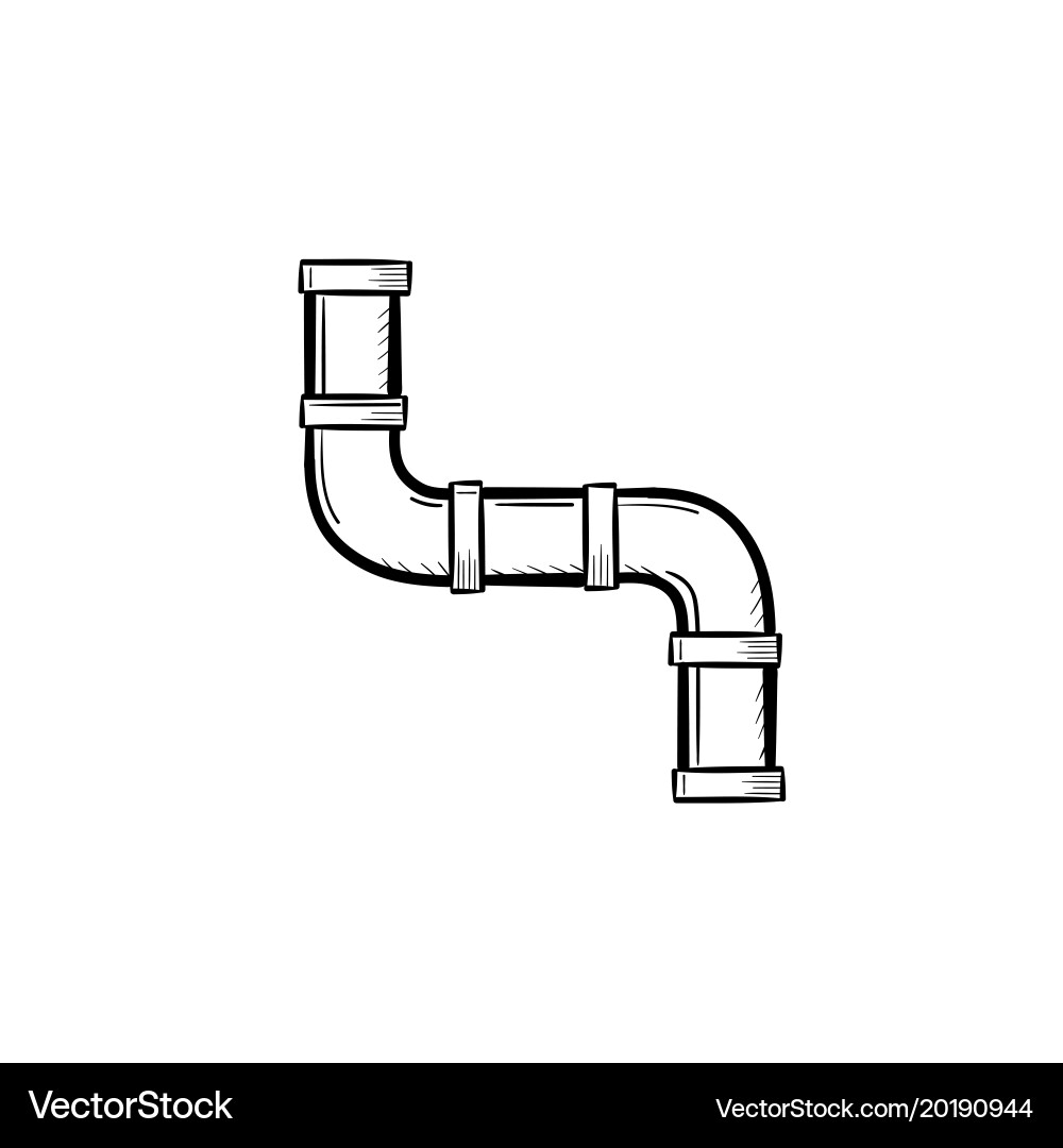 Water Pipeline Sketch Icon Vector Image