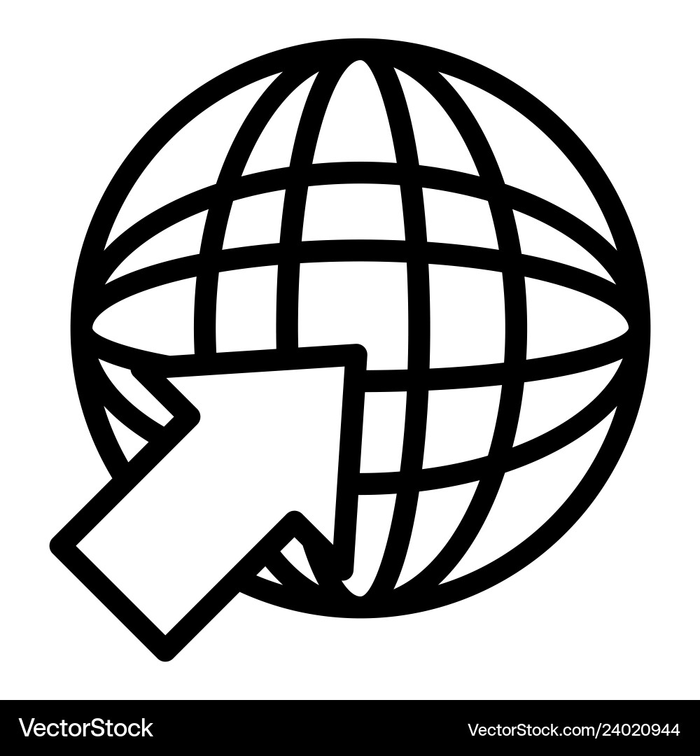 Web line icon globe with arrow sign Web line icon globe with arrow sign vector image