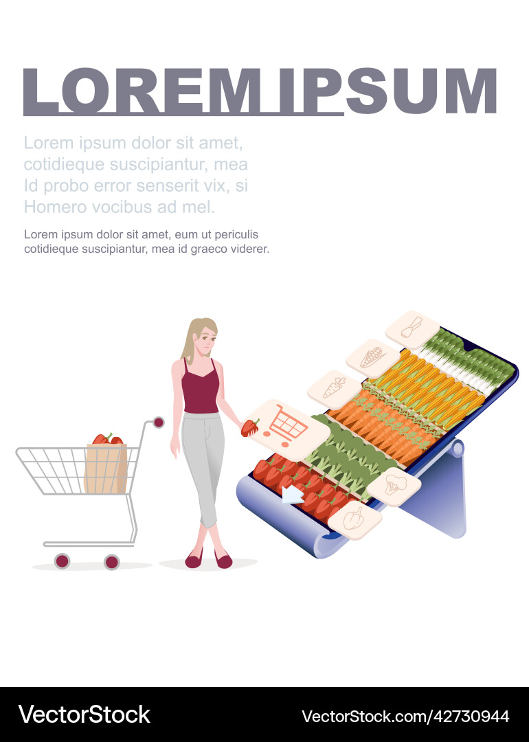 Werbebanner Flyer Design mit Frau Vektorbild