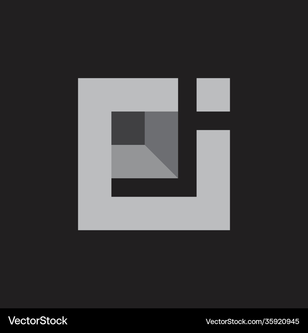 Abstract letters rj simple geometric square 3d Abstract letters rj simple geometric square 3d Vector Image