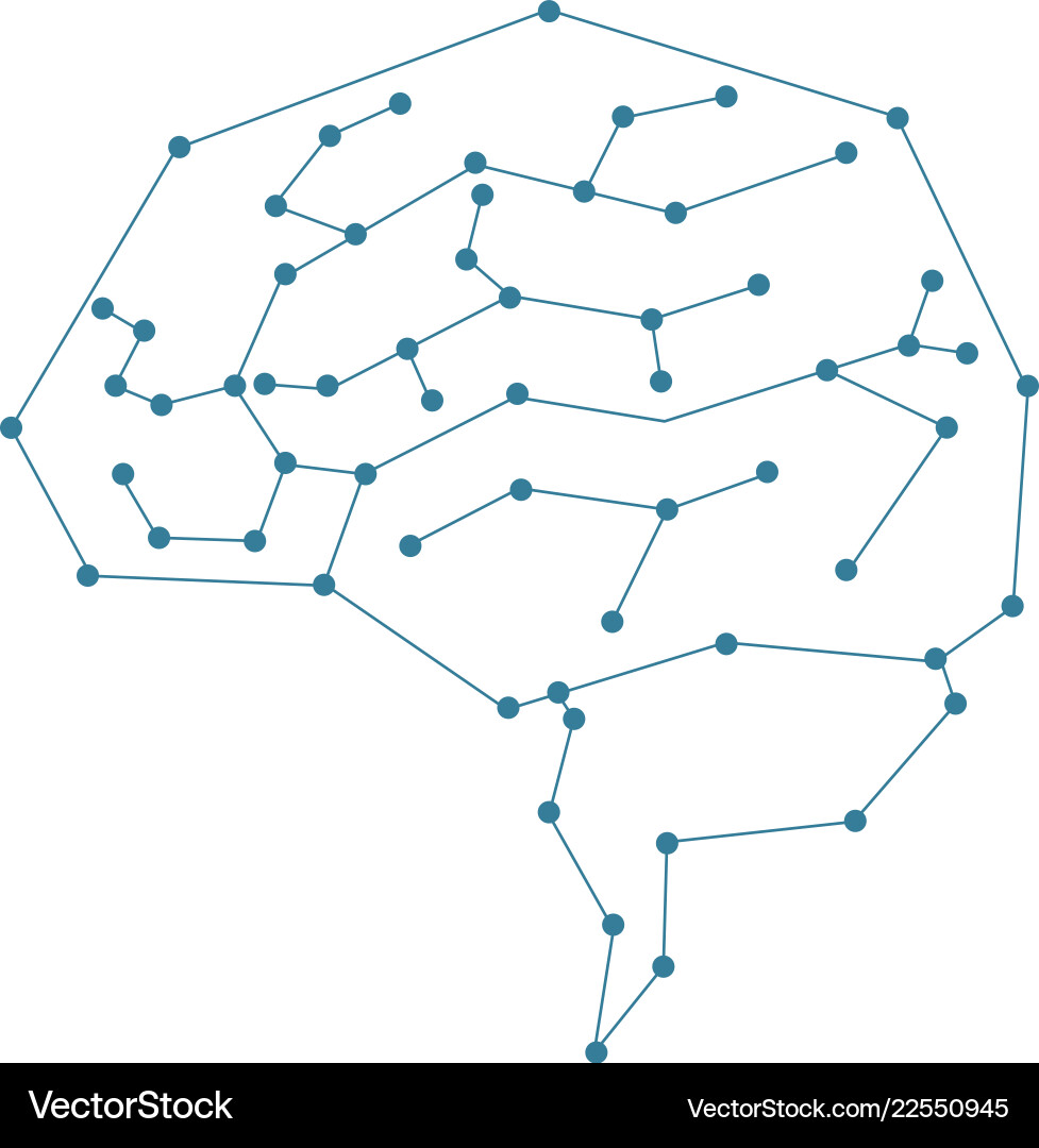 Abstract network ai brain Vector Image