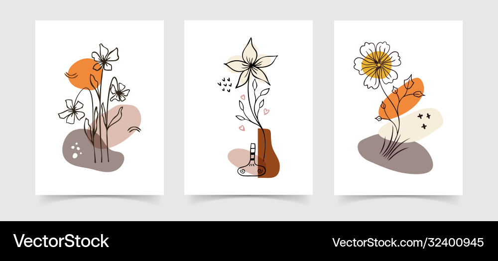 abstrakt boho floral line kunst hintergrund Abstrakt boho floral line kunst hintergrund vektorbild