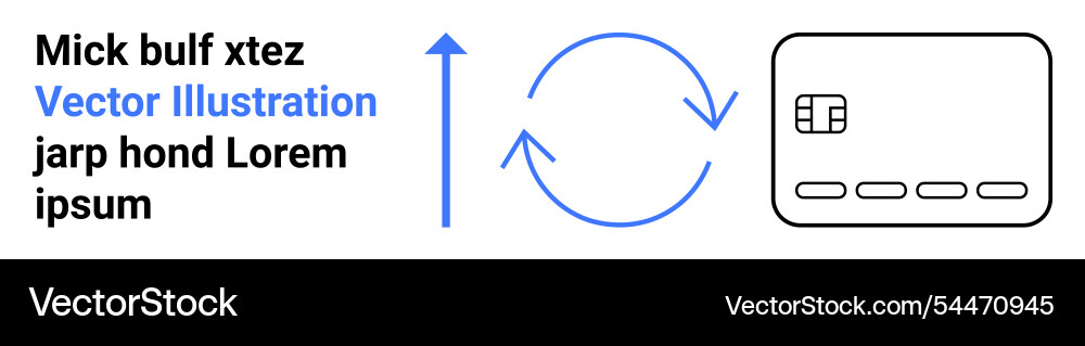 Arrow and circular rotation icon with credit card Arrow and circular rotation icon with credit card vector image
