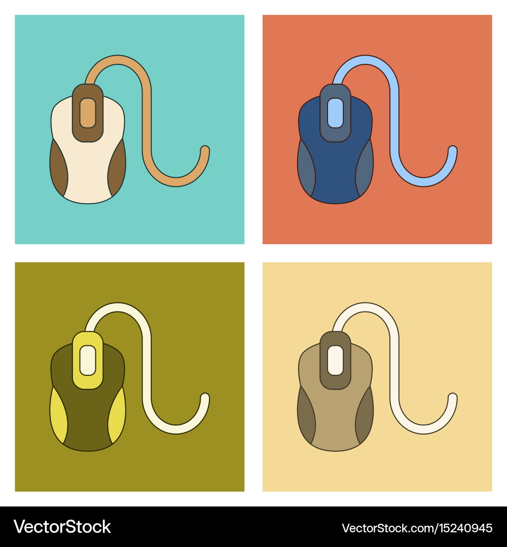 Assembly flat icon computer mouse vector image