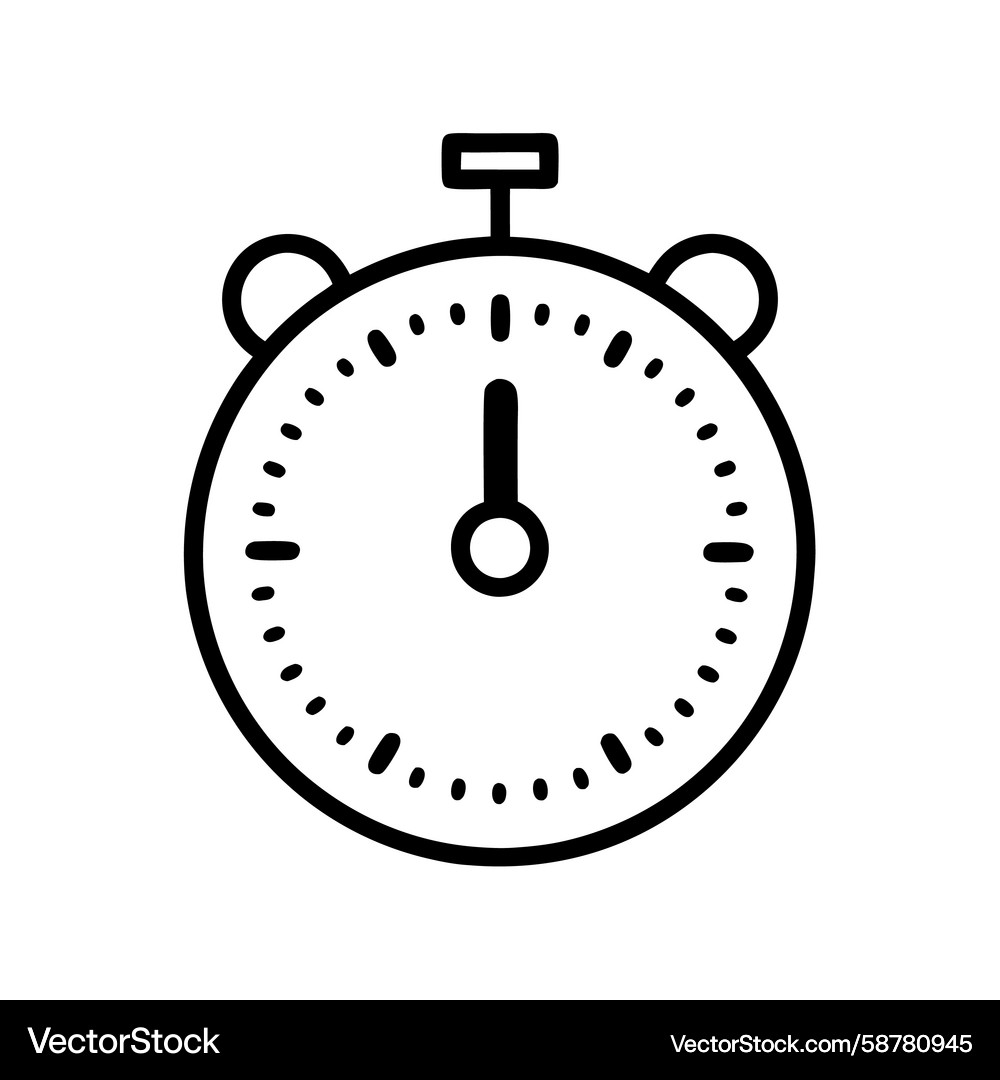 Black alarm clock icon with simple design time Black alarm clock icon with simple design time Vector Image