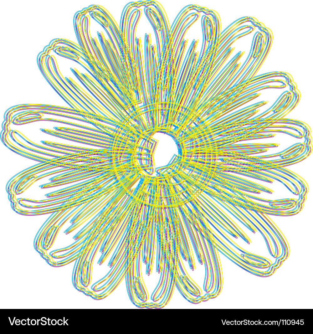 Chromatic Floral Abstraction Vector Image