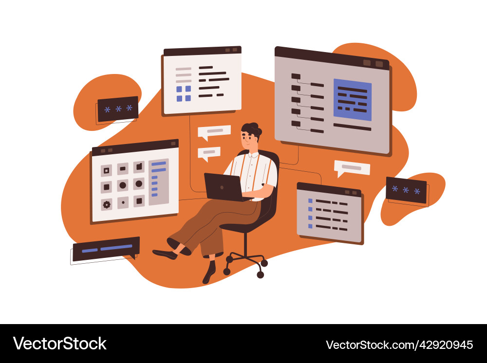 Cms management and development web-site content Cms management and development web-site content vector image