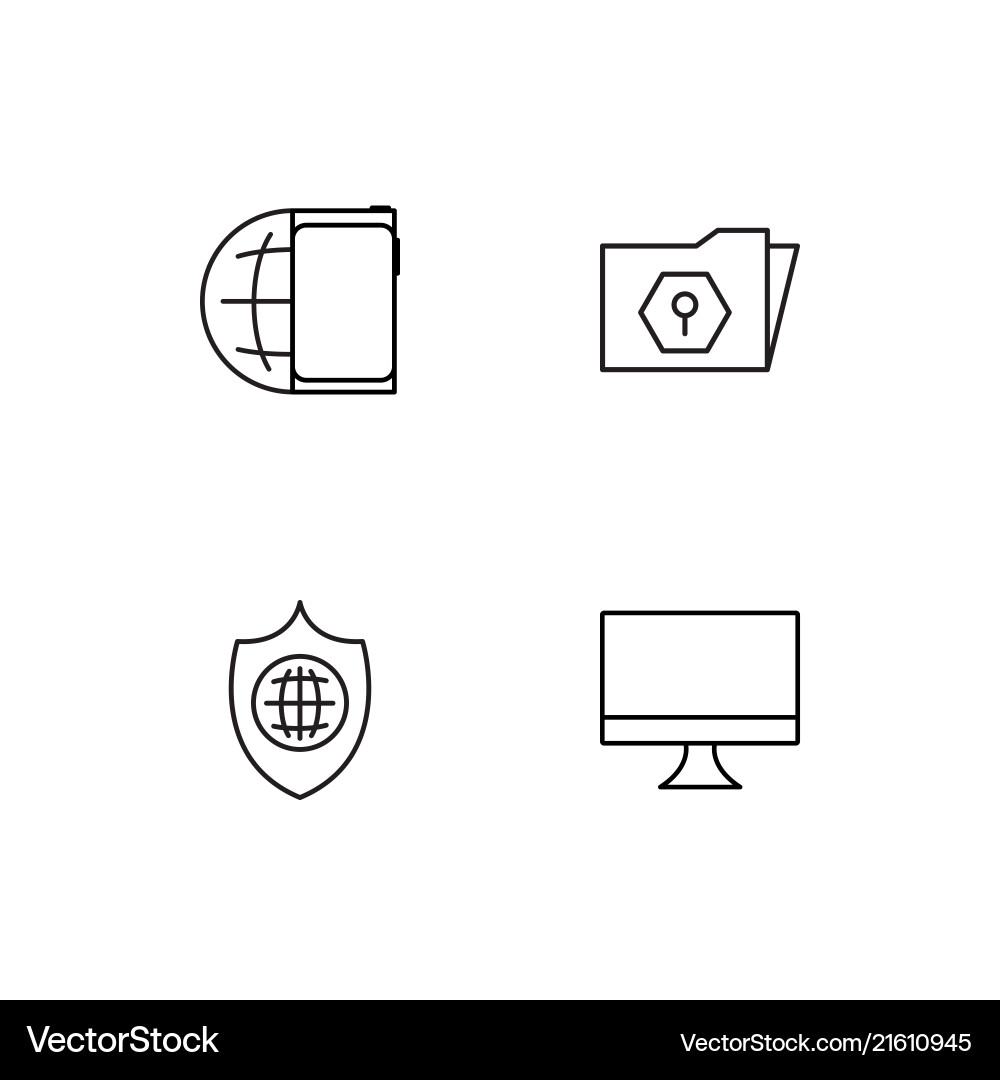 Data analytics linear icons set simple outline vector image