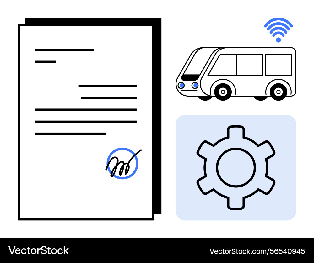 Digital vehicle contract with automation Vector Image