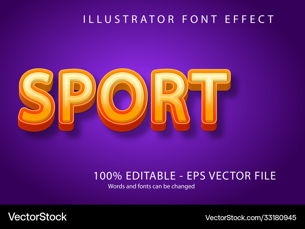 Editable text style effect typography template vector image