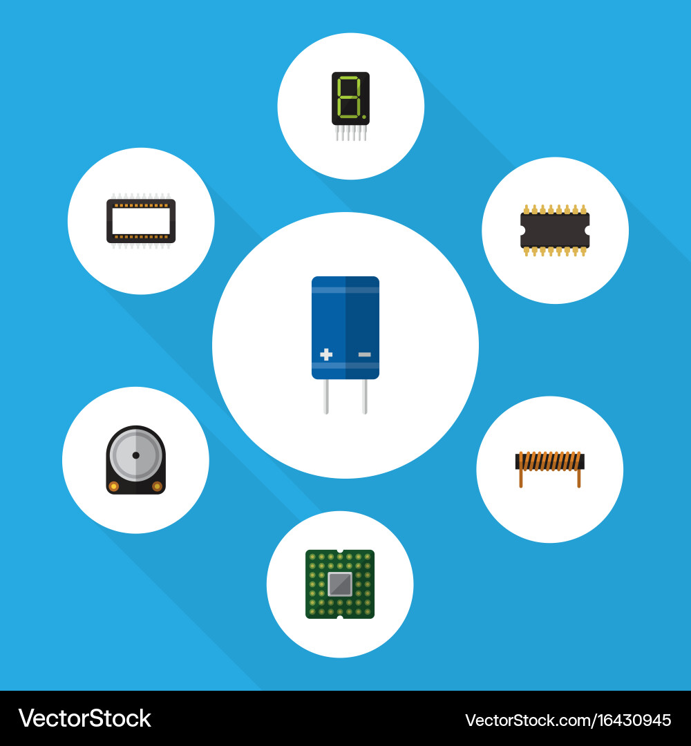 Flat icon appliance set of display bobbin unit vector image