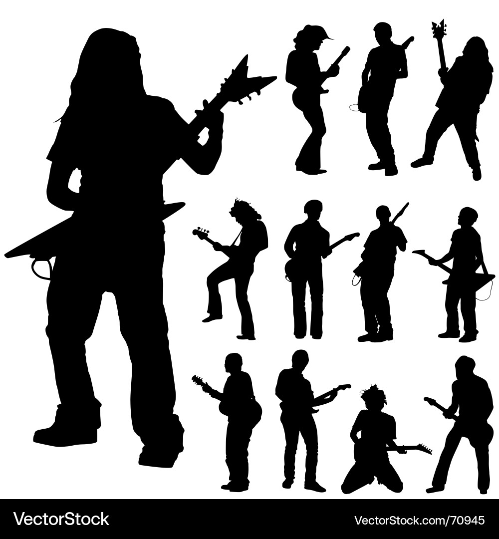 Guitar players Royalty Free Vector Image - VectorStock