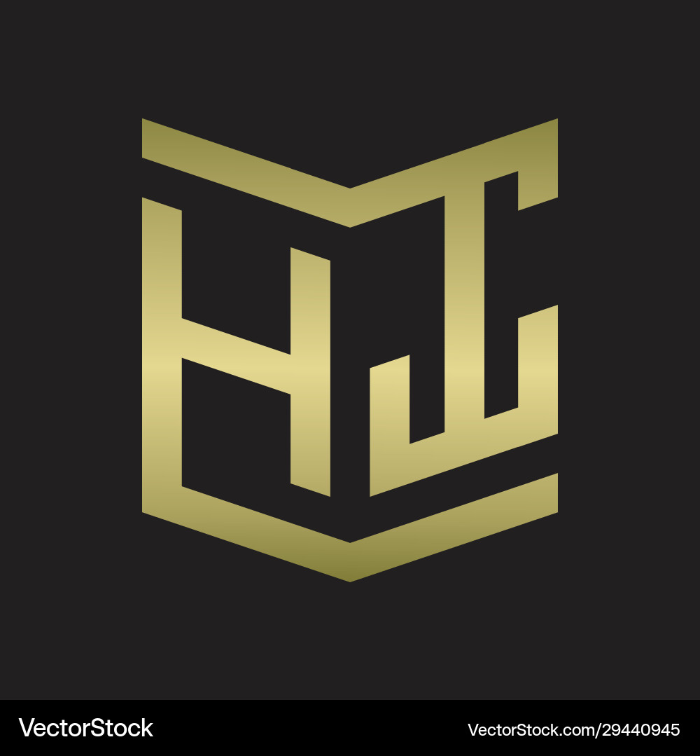 Ht Logo Emblem Monogramm mit Schild Design Ht Logo Emblem Monogramm mit Schild Design vektorbild