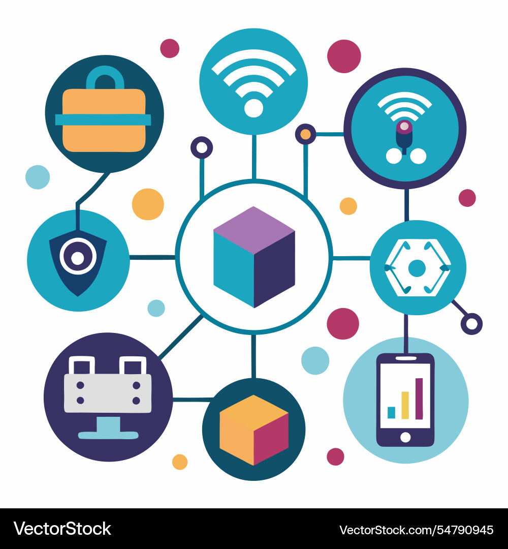 Iot sensors icons abstract representation Iot sensors icons abstract representation vector image