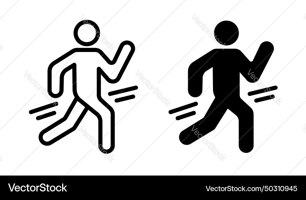 Man fast run icon set runner and speed motion Man fast run icon set runner and speed motion Vector Image