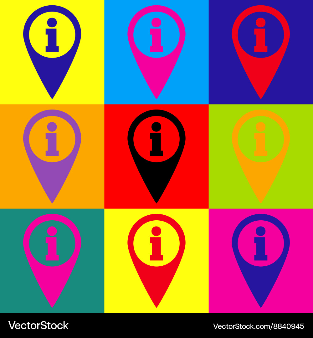 Map pointer with information icon vector image