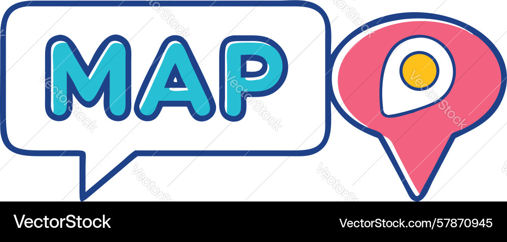 Map with speech bubble location icon design Vector Image