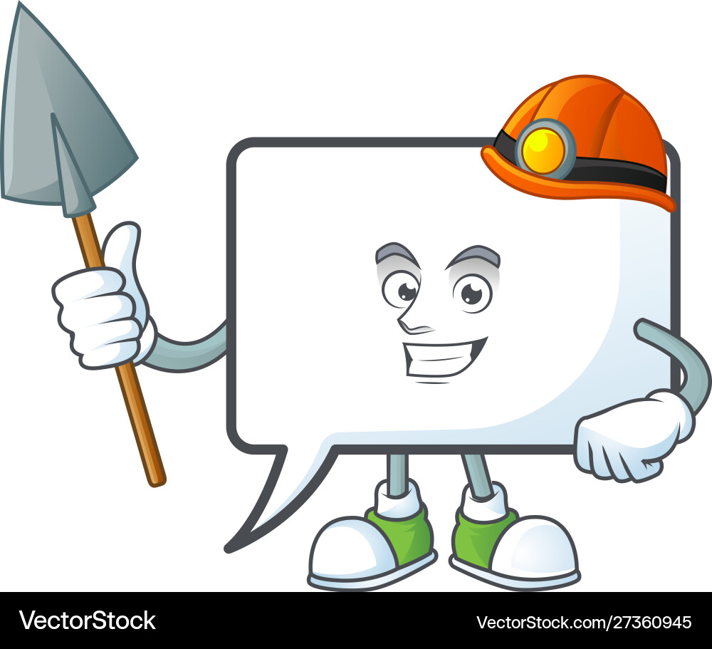 Miner shape rectangle bubble on white background vector image