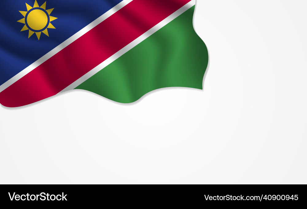 Namibia flag waving with copy space on isolated Namibia flag waving with copy space on isolated vector image