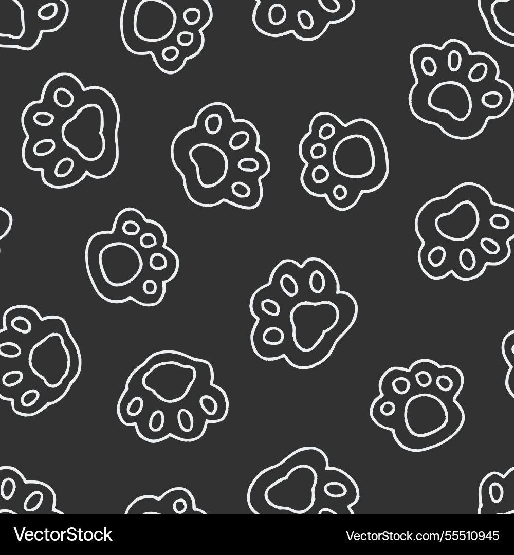 Outline paw seamless pattern background Outline paw seamless pattern background vector image