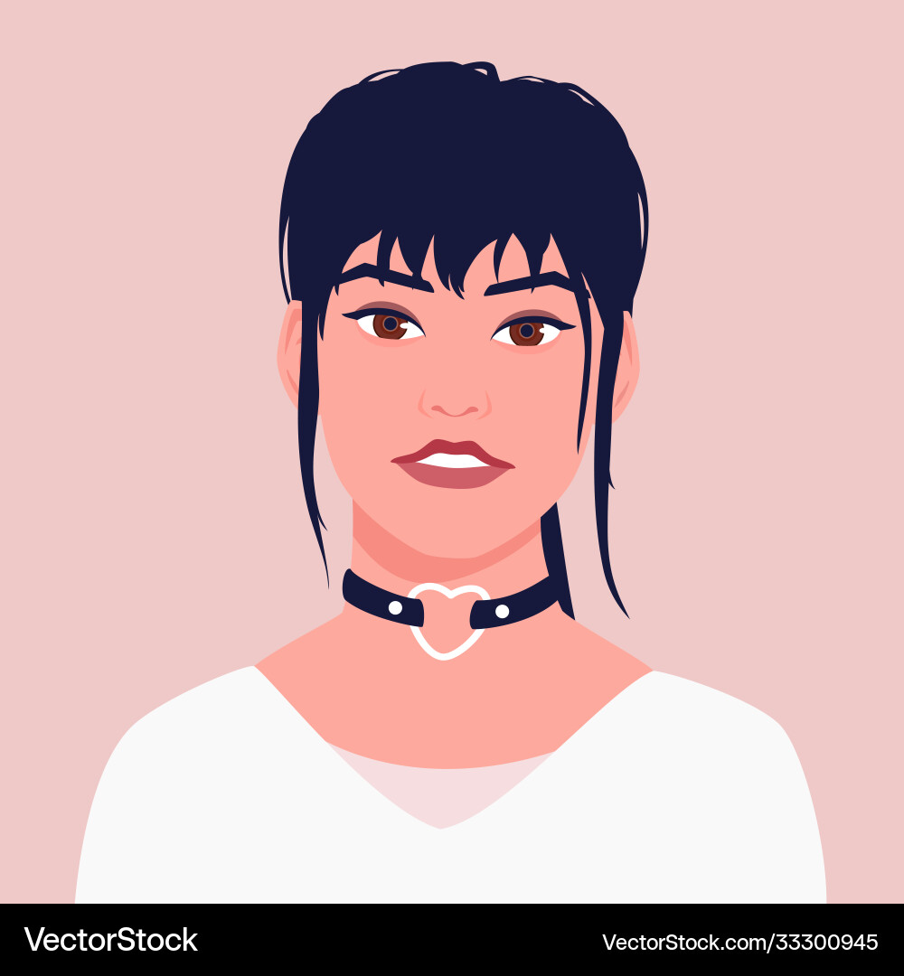 Porträt eine junge asiatische Frau mit Choker Porträt eine junge asiatische Frau mit Choker vektorbild