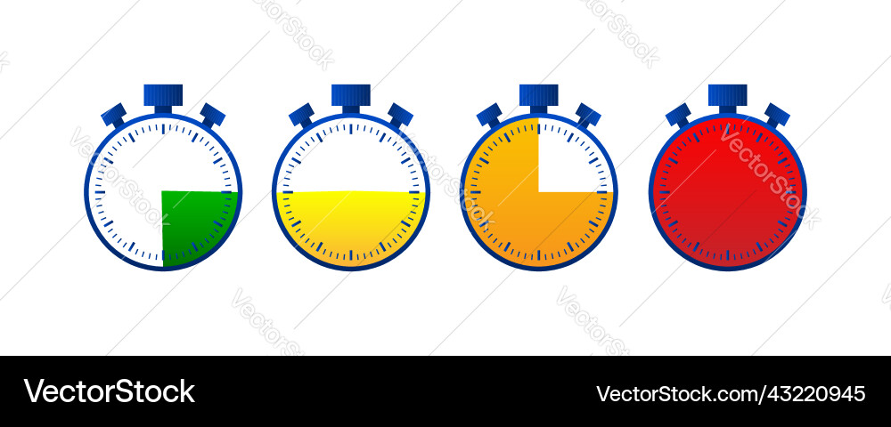 Set of simple timers on white background Set of simple timers on white background Vector Image