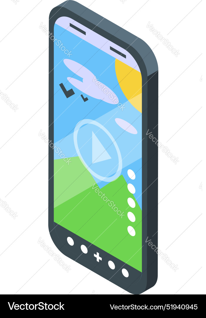 Smartphone showing augmented reality navigation Vector Image