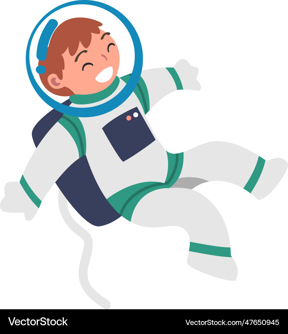 Space with boy astronaut character in spacesuit Space with boy astronaut character in spacesuit vector image