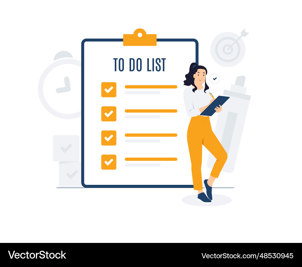 To do list checklist filling out digital form vector image