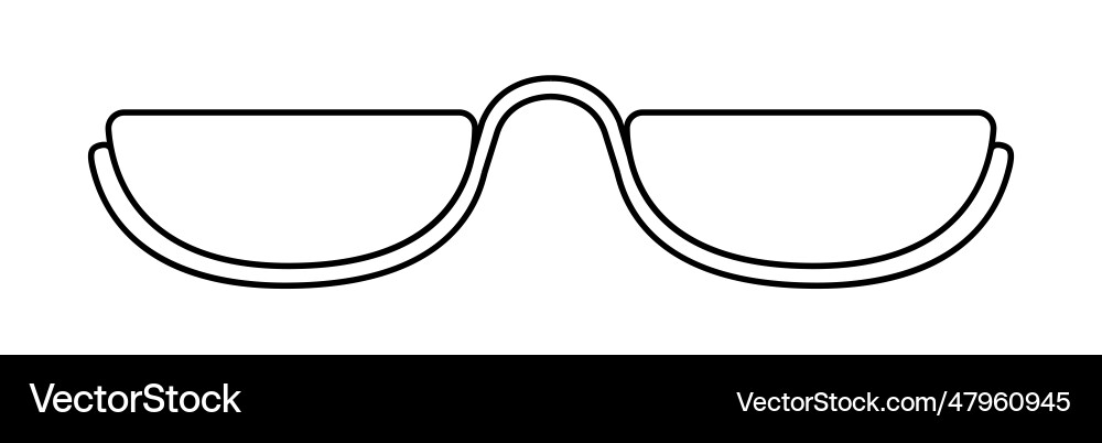 Top rimless frame glasses fashion accessory Top rimless frame glasses fashion accessory vector image