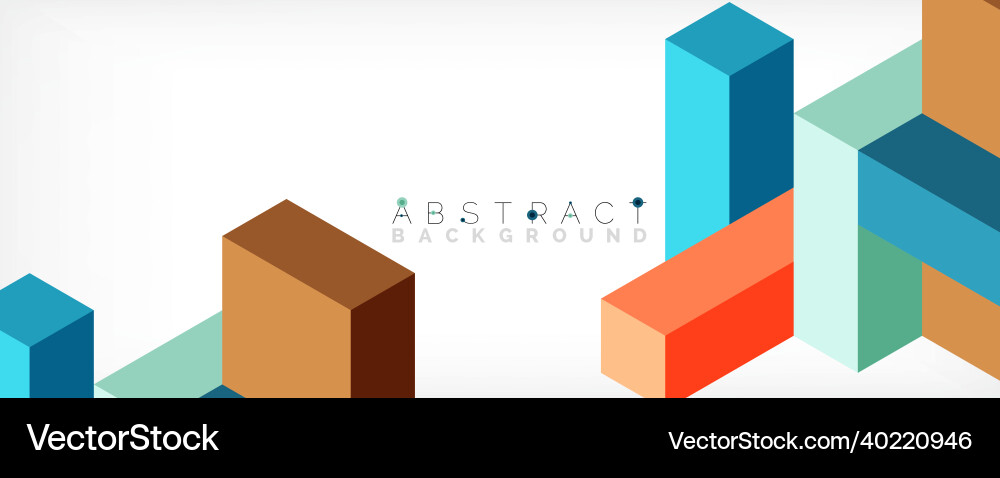 Abstract background 3d cubes cubic elements vector image