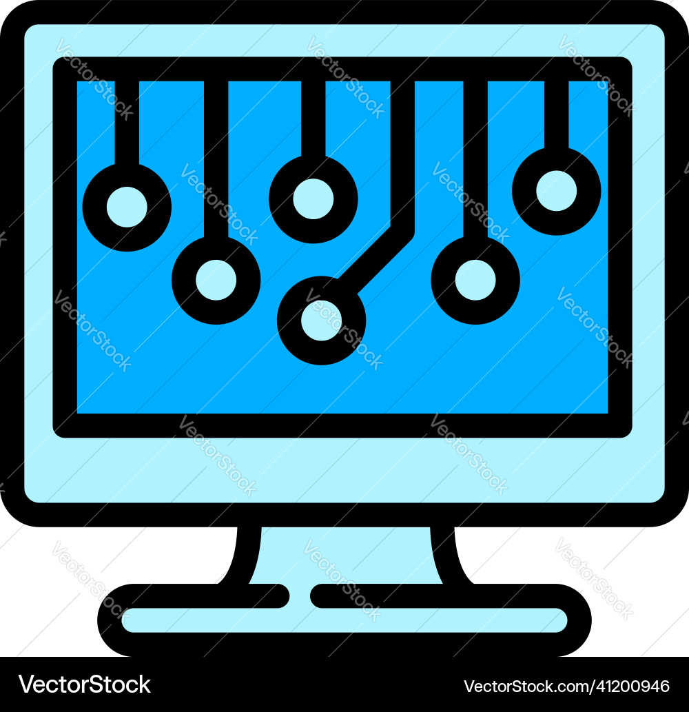 Artificial monitor computer icon outline Artificial monitor computer icon outline vector image