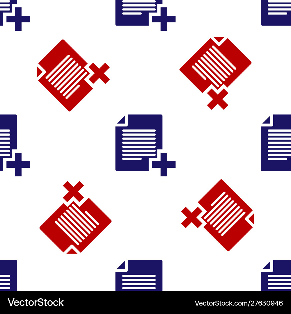 Blue and red add new file icon isolated seamless Blue and red add new file icon isolated seamless vector image