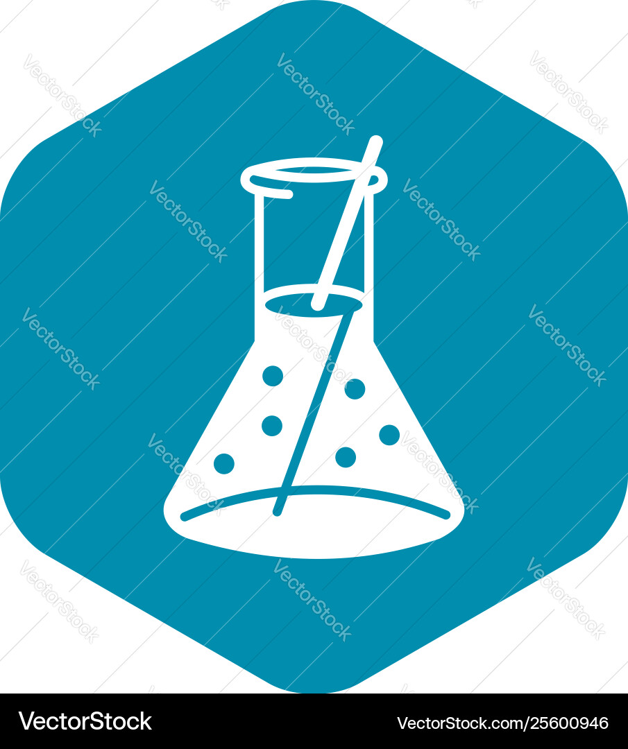Boiling flask icon simple style Boiling flask icon simple style Vector Image