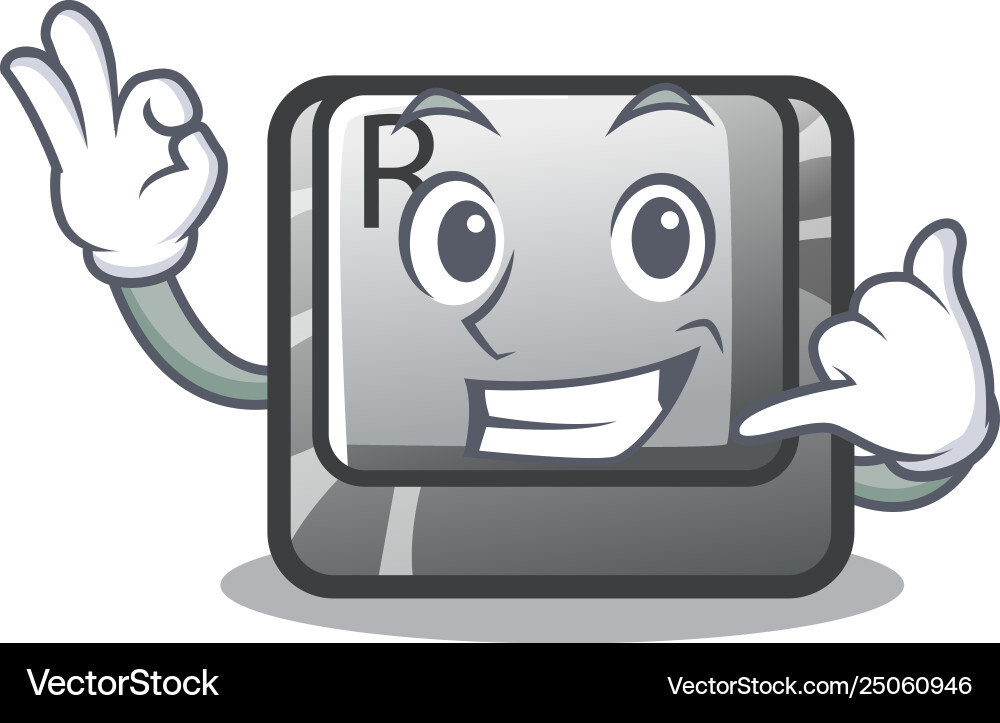 Call me r button in cartoon game Call me r button in cartoon game Vector Image