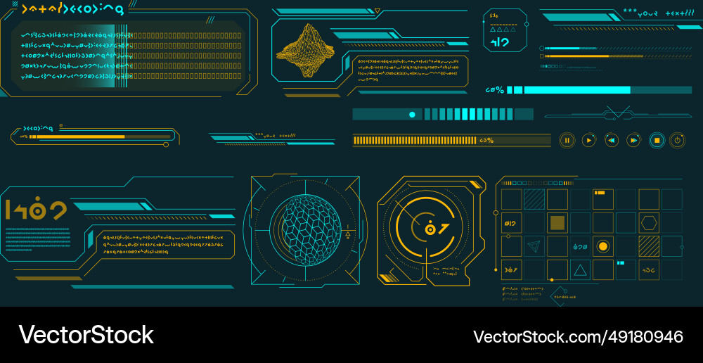 Data elements for sci-fi interface Data elements for sci-fi interface vector image