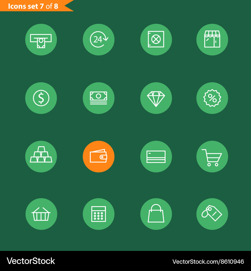 Different line style icons collection mobile vector image
