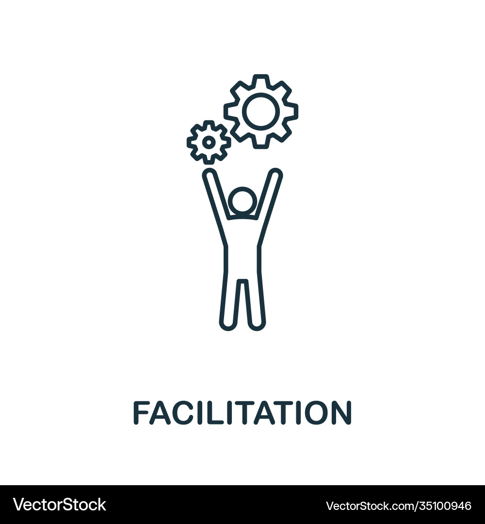 Facilitation icon line style element from agile Facilitation icon line style element from agile vector image