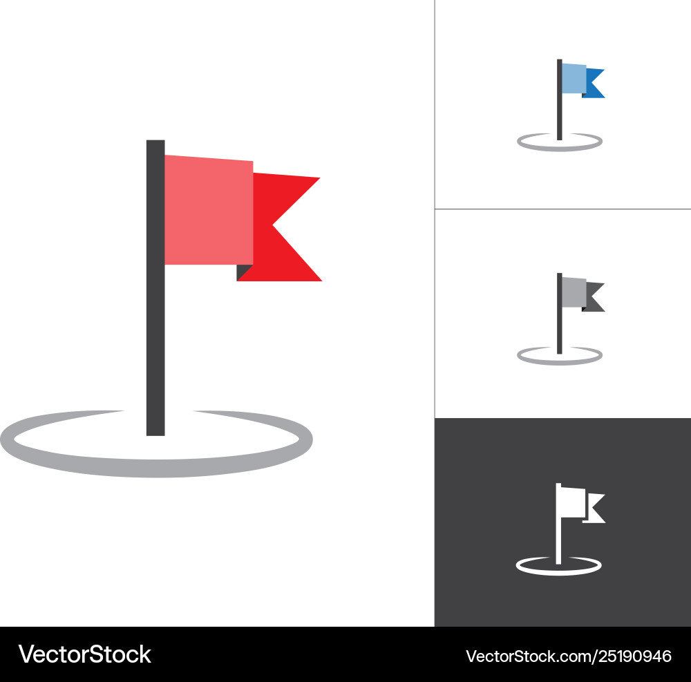 Flag gps map pointer isolated icon pin vector image