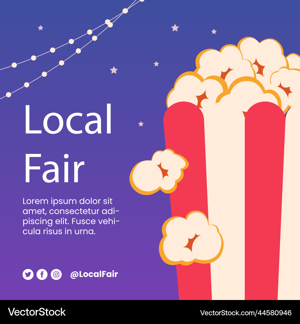 Flat local fair posts set Flat local fair posts set Vector Image