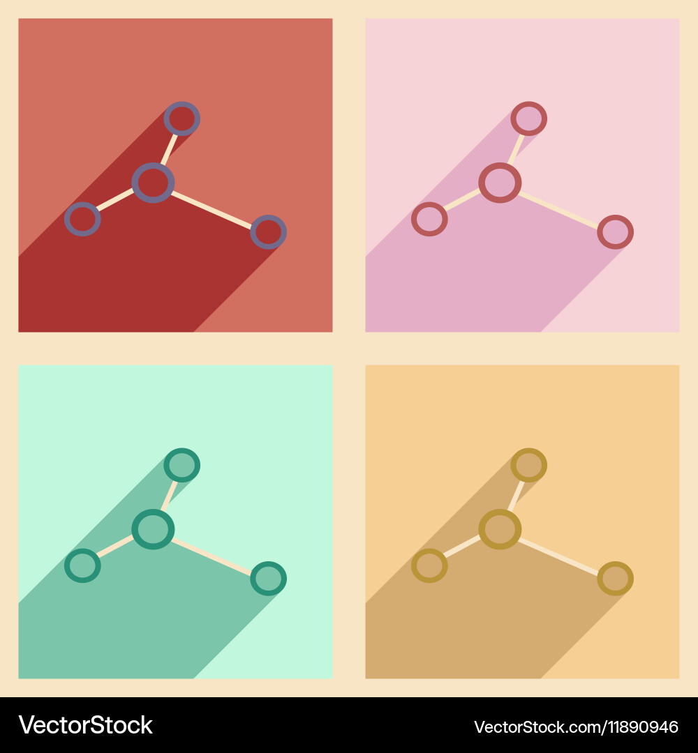 Flat with shadow concept and mobile application Vector Image