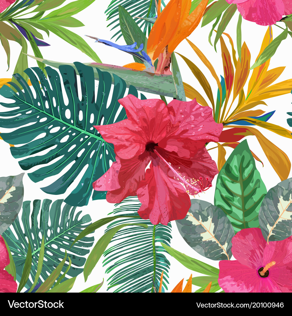 Floral seamless pattern background with isolated vector image