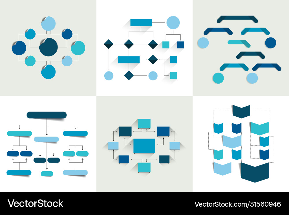 Flowchart Schemes & Diagrams Vector Image