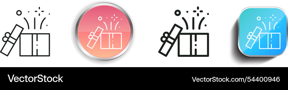 Gift icon thin linear regular and button style vector image