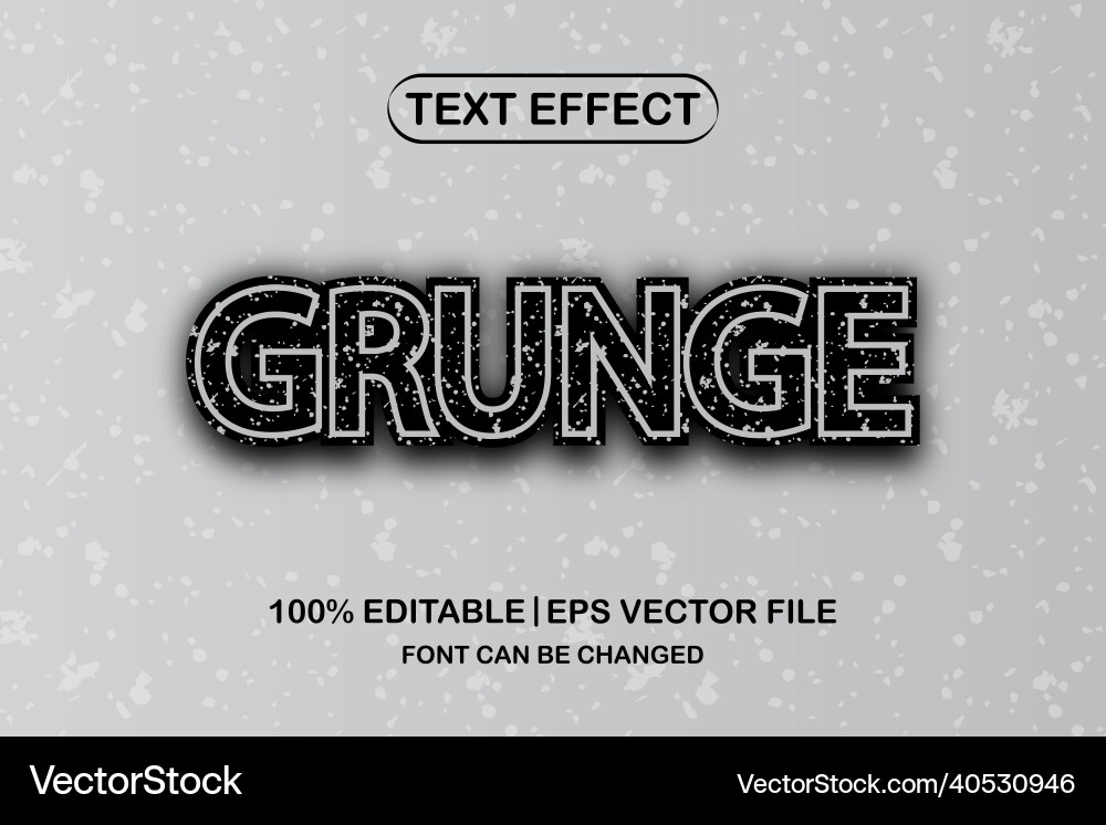 Grunge 3d editable text effect Grunge 3d editable text effect Vector Image