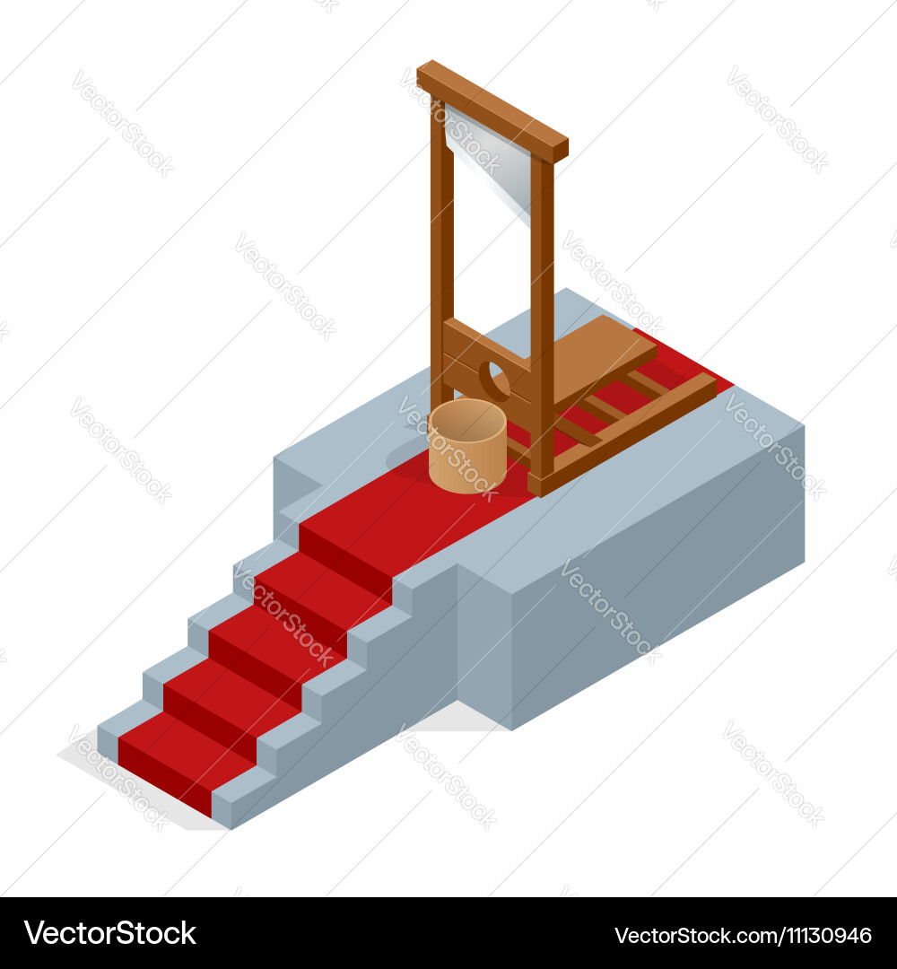 Guillotine Execution Scene Vector Image