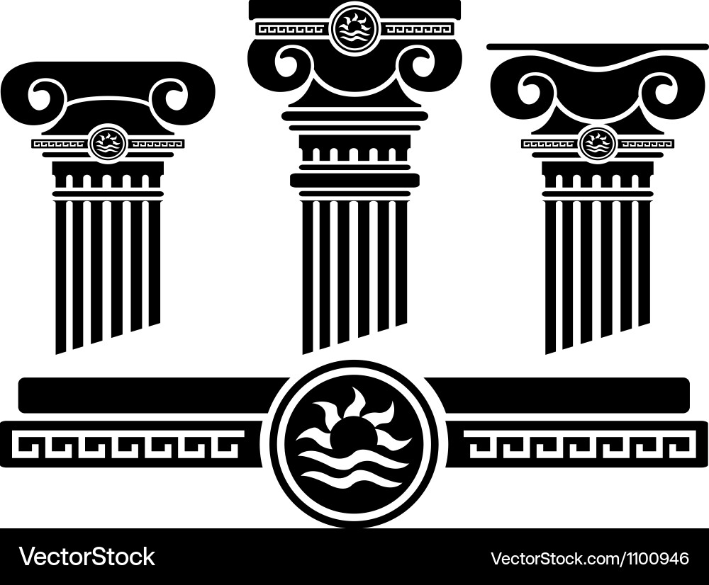 Ionic Column Stencil - Greek Style vector image