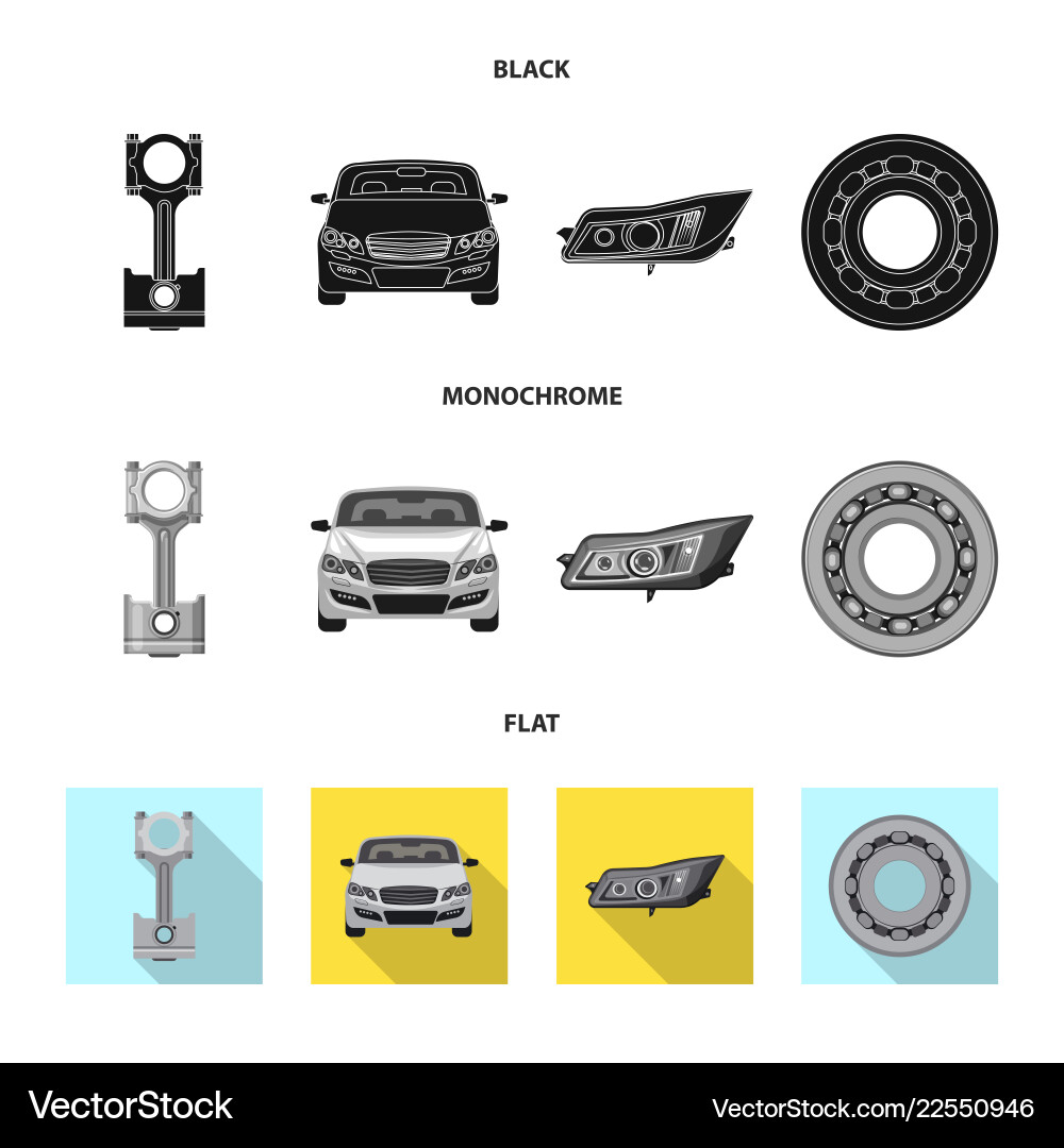 Isolated object of auto and part sign collection Isolated object of auto and part sign collection vector image
