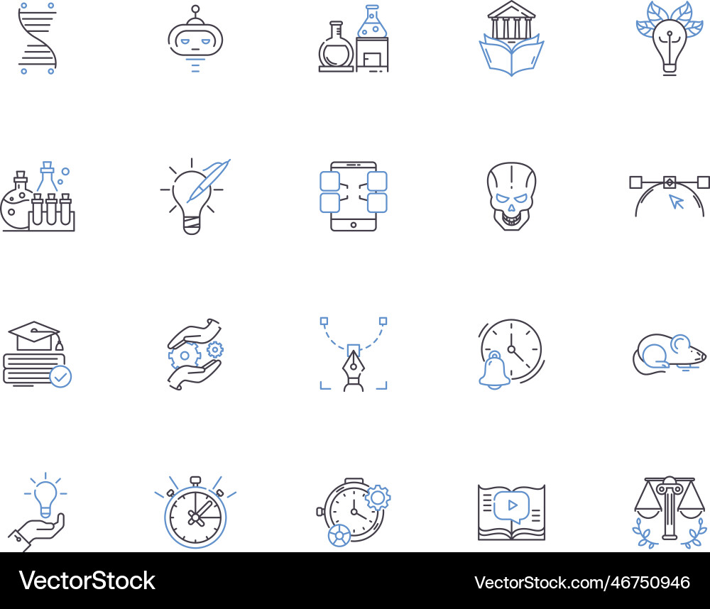 Laboratory outline icons collection lab test Laboratory outline icons collection lab test vector image